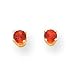 14k 3mm Garnet Childrens Earrings
