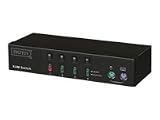 DIGITUS KVM Switch 1User 4PCs PS2 4-Port mit Mausklickfunktion ohne Kabel K2