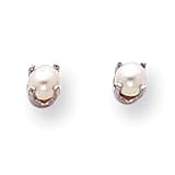 14k White Gold 4mm Cultured Pearl Stud Earrings XBE126