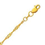 10k Yellow Gold 16 Inch X 2.1 mm Singapore Chain Necklace