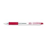 Pilot Retractable Pen, Refillable, .7mm, Clear Barrel, Red Ink (Pack of 12)