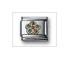 Flower B Green w/ Red Center Classic CZ, Italian Charm by Nomination Charms