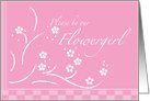 Pink Flowers Flower Girl Card