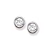 Bezel set clear CZ Solid Sterling Silver Earrings