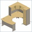 Bush Furniture White Spectrum and Pewter Advantage Series U-Shaped Corner Cubicle with Storage Cabinet