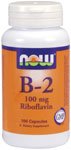 Vitamin B-2 (Riboflavin) by NOW Foods - (100mg - 100 Capsules)
