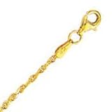 10k Yellow Gold 7 Inch X 2.0 mm Rope Chain Bracelet