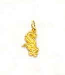 14kt Yellow Gold White Sox Charm
