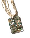 Abalone Paua Shell Pendant Natural Bead Twist Necklace P9-B Genuine Natural