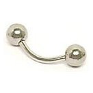 10G SURGICAL STAINLESS STEEL CURVED BARBELL - 7/16 inches DIAMETER
