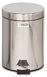 Trash Container, Step-On, Steel, 1-1/2 Gallon, White URIMST15EPL