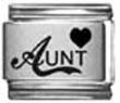 Clearly Charming Heart Aunt Laser Italian Charm