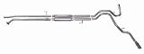 Dual Extreme Exhaust Kit Exits Behind Rear Tire At An Aggressive Angle Incl. Muffler/2.5 in. Pipes/3.5 in. Stainless Tips/Hangers/Clamps Aluminized