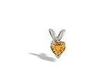 14K White Gold Genuine Heart Citrine Pendant