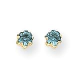 14k 4mm Synthetic Blue Topaz (Dec) Screwback Earrings SE170