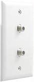 Petra 200-252WH (343/WH) Dual Coaxial Wall Plate (White)