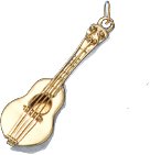 Guitar , 14K Gold Charm