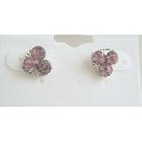 D037 Pink Flower Stud Earrings Promotional Item Selling Only for 50 cents