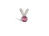 14K White Gold Genuine Round Pink Tourmaline Pendant