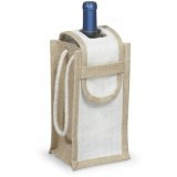 Natural Single Neck Flap Single Bottle Wine Carrier with Rope Handle
