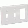 3 Gang Thermoplastic Toggle Switch + Decora Panel Wall Plate, White