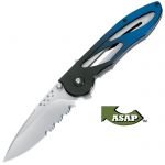 BUCK TEMPEST BLUE FOLDING KNIFEBlade: 3.25 combo edge by BUCK