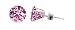 Sterling Silver 3 MM Round Pink Cubic Zirconia Stud Post Friction Back Earrings