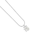 Silver Chinese Symbol “Good Luck” Silver Plated Snake Chain Charm Necklace