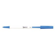 ITA50606 - Ballpoint Pen, Fine Point, White Barrel/Blue Ink