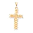 10k Satin Diamond-cut Nugget Cross Pendant