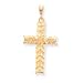 10k Satin Diamond-cut Nugget Cross Pendant