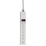 Compucessory Power Strip, 6 Outlet, Built-in Circuit Breaker, 15 Cord