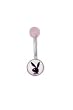 Pink and Black Resin Belly Ring