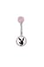 Pink and Black Resin Belly Ring