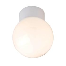 100W Bathroom Compliant Ceiling Globe - White