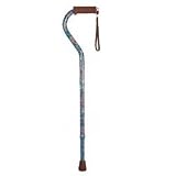 Drive Medical Aluminum Cane With Offset Handle Foam Rubber Grip Amoeba Green - 6 ea