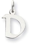 Block Letter Charm, White Gold