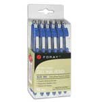 Foray Retractable Gel Ink Pens Blue Ink Extra Fine Point (0.5mm) 12 Pack