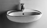 23 Normus Oval Wall Mount Sink - 8 Centers - White