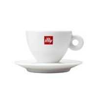 イリー　ロゴ　カプチーノ　カップ＆ソーサー ホワイト