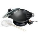 Maxi-Matic EWK-606 Elite Gourmet 5-Quart Cast Nonstick Electric Wok with Glass Lid, Black
