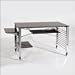Euro Style Brian Computer Desk - Metal Caster (Style: Black Glass/Chrome)