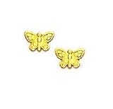 14k Yellow Childrens Butterfly Friction-Back Earrings