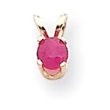 14k 4mm Round Ruby Birthstone Pendant XBE210