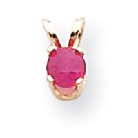 14k 4mm Round Ruby Birthstone Pendant XBE210