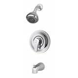 Symmons Allura Pressure balancing mixing valve with lever handle, three mode shower head and diverter tub spout 76-2-143
