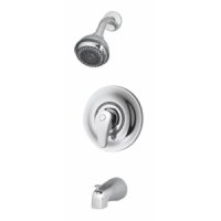 Symmons Allura Pressure balancing mixing valve with lever handle, three mode shower head and diverter tub spout 76-2-143