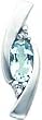 14K White Gold Diamond & Aquamarine Pendant Jewelry |A