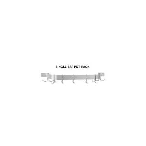 48 in Wall Mounted Pot Rack, Single Bar Design with 6 Plated Double Hooks