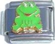 Clearly Charming Smiling Frog Italian Charm Bracelet Link